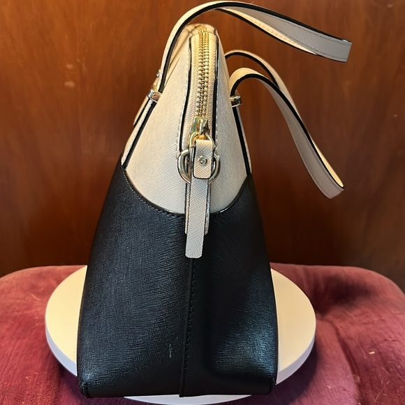 Kate Spade   Dome top Satchel   Color block beige/black  Crossbody  Cedar Street - Picture 5 of 16